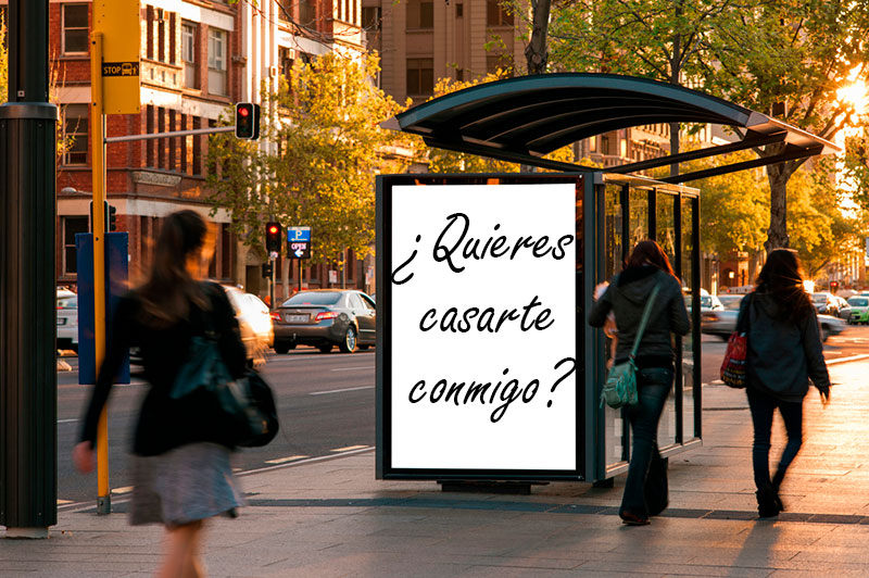 pedidas de mano valla publicitaria